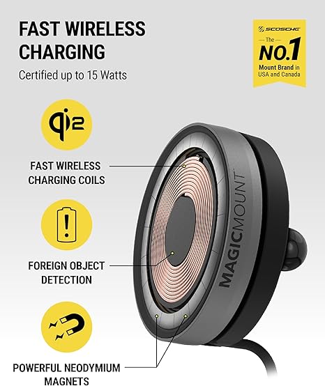 Scosche 15W Wireless Charging Suction Cup Phone Mount