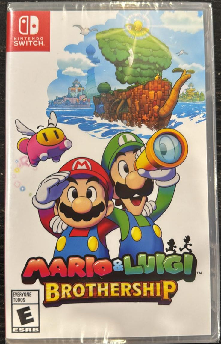 Game case for 'Mario & Luigi: Brothership' on Nintendo Switch with colorful graphics and character images.
