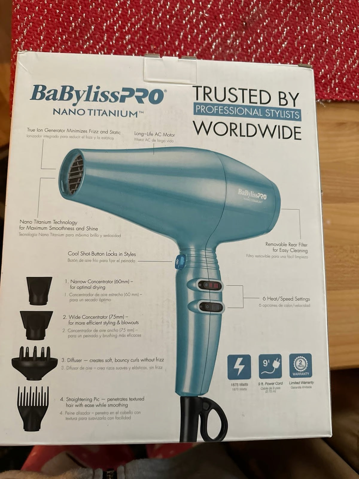 NWT Babyliss Pro Nano Titanium Turbo, Extreme Professional Dryer