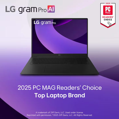LG gram Pro 16 Inch, Thin and Lightweight Laptop, Windows 11 Home, Intel® Evo™ Edition - Intel® Core™ Ultra 7, 32GB RAM, 1TB SSD, RTX 5050, Black