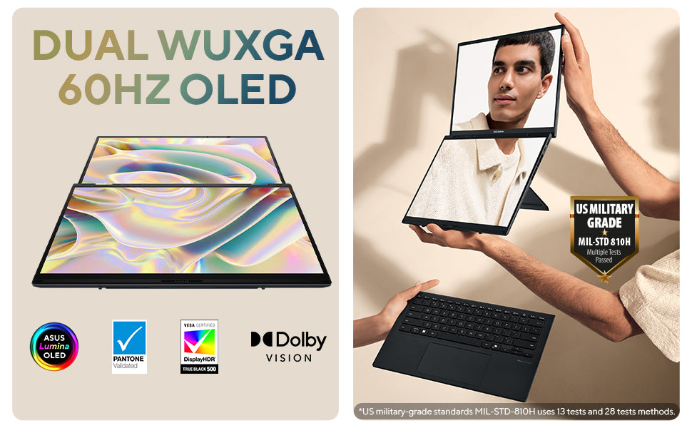 ASUS Zenbook DUO 14" Dual OLED Touch Laptop (Intel Core Ultra 9 285H, 32GB, 2TB, Wi-Fi 7)